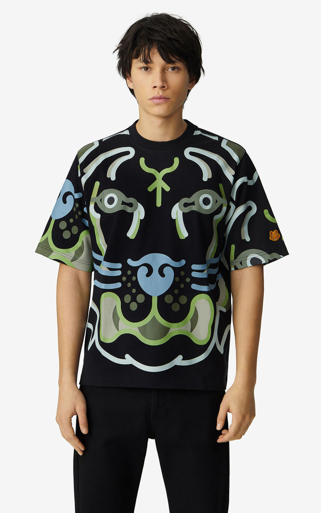 Kenzo K 虎 loose Tシャツ メンズ 黒 - UINFSE684